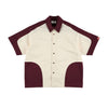 SPLIT SS SHIRT / burgundy & off white - TUCKSHOP