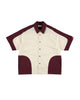 SPLIT SS SHIRT / burgundy & off white - TUCKSHOP