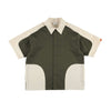 SPLIT SS SHIRT / off white & khaki - TUCKSHOP