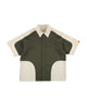 SPLIT SS SHIRT / off white & khaki - TUCKSHOP