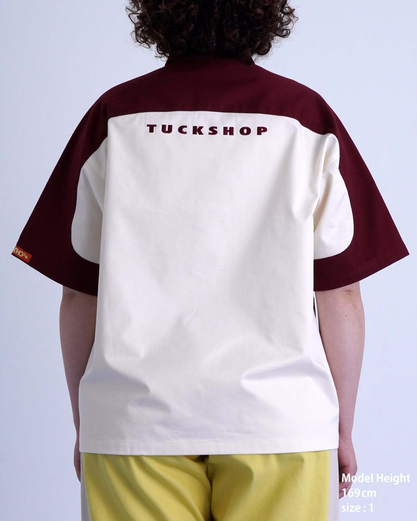 SPLIT SS SHIRT / off white & khaki - TUCKSHOP