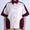 SPLIT SS SHIRT / off white & khaki - TUCKSHOP