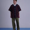 WAFFLE BASEBALL SHIRT / burgundy & navy - TUCKSHOP