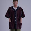 WAFFLE BASEBALL SHIRT / burgundy & navy - TUCKSHOP