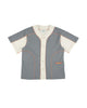 WAFFLE BASEBALL SHIRT / gray & white - TUCKSHOP