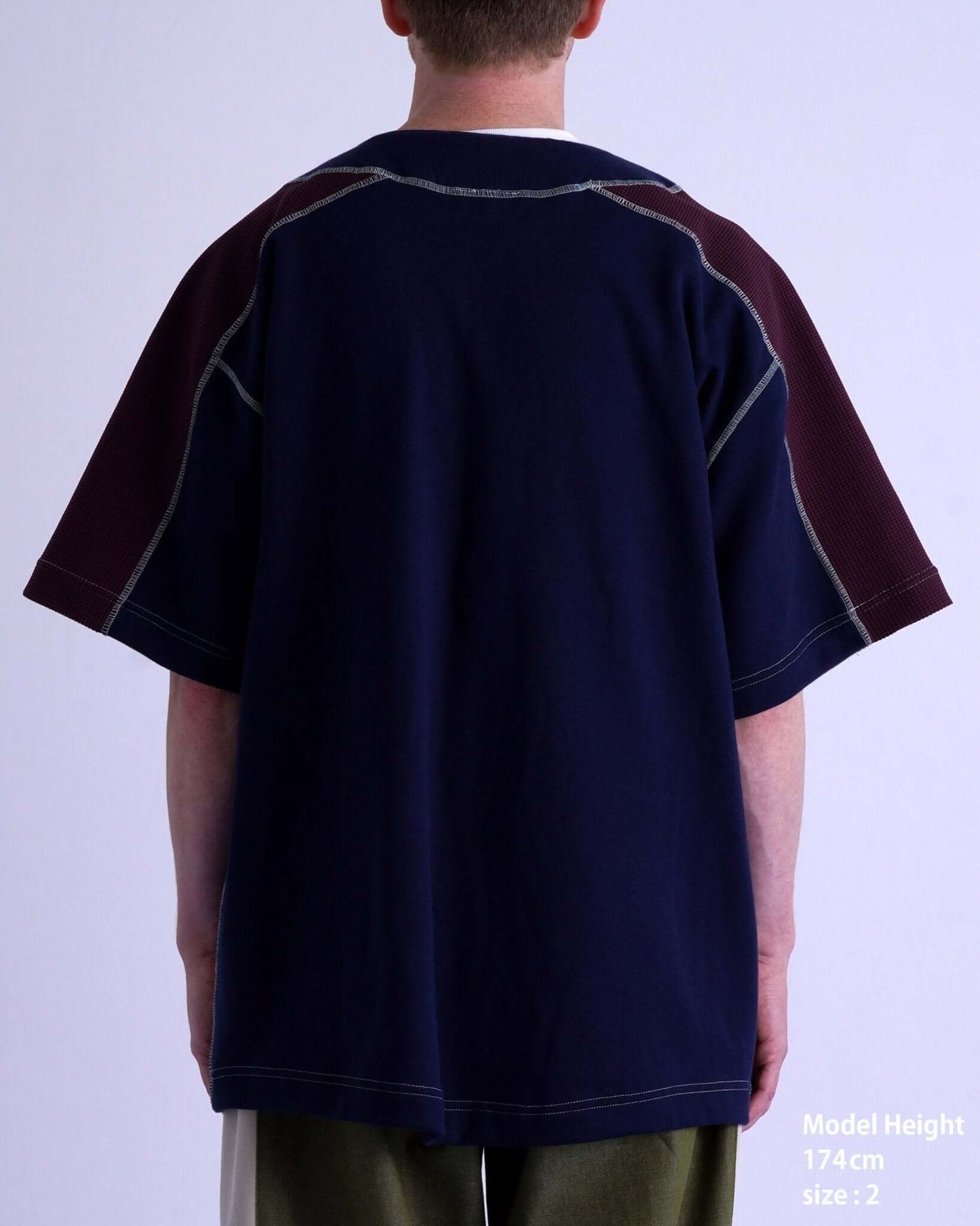 WAFFLE BASEBALL SHIRT / gray & white - TUCKSHOP