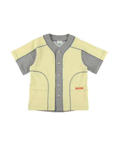 WAFFLE BASEBALL SHIRT / yellow & gray - TUCKSHOP